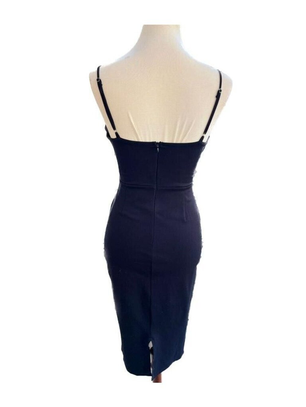 Dee Elly Corset Detail Bodycon Dress Medium Black Cocktail NWOT - Picture 3 of 14